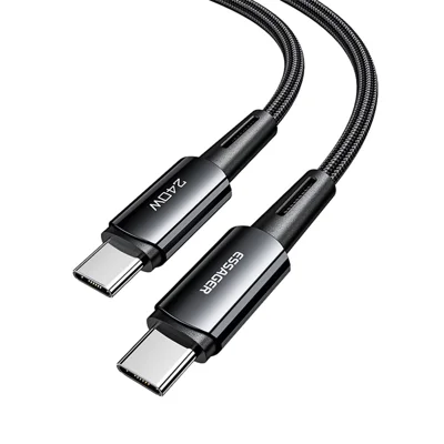ESSAGER 1м Type-C to Type-C PD 240W Phone Fast Charging Cord Nylon Braided Data Cable