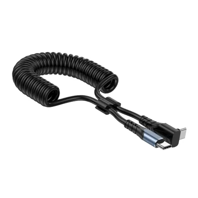 Cabo TPU Tipo-C para Tipo-C 1,5 m para iPhone 15 Series, Cotovelo Elástico Extensível, PD 60 W, 480 Mbps, Cabo de Sincronização, Carregamento e Dados