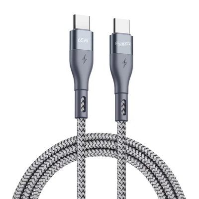 DUZZONA A2 3m PD 65W Fast Charging USB-C to USB-C Cable Nylon Braided Data Cord for iPhone 16-15 Series - Grey