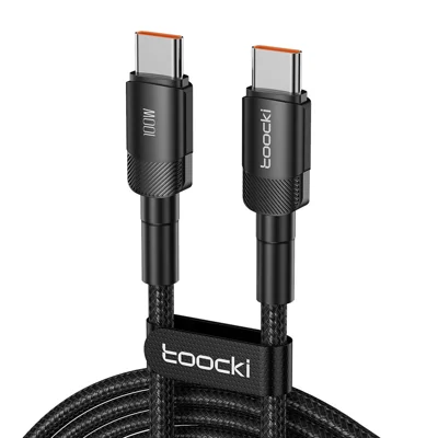 TOOCKI TQ-X12C2 1m Data Cord Type-C to Type-C 100W Output Quick Charging Cable - Black