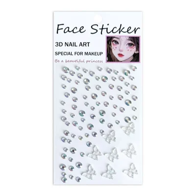 Calcomanías de Cristal Autoadhesivas Calcomanías 3D para Arte de Uñas y Decoración Facial Accesorio de Maquillaje Manualidades para Fundas de Teléfono - Mariposa Plateada N.º 1