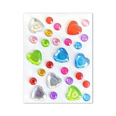 Stickers de pierres cristal Formes multiples Décalcomanie colorée pour décoration de téléphone bricolage - Mini pierre cœur