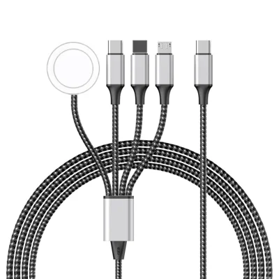 1.2m Type-C to Type-C / 8-pin / Micro / Watch Wireless Charging Dock Braided Charge Cord for Apple Watch / Phone