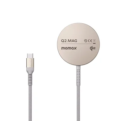 MOMAX Q2.Mag Metal Magnetic Wireless Charger Qi2 Certified 15W Fast Charging Ultra Thin Charger