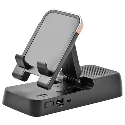F18 Mobile Phone Holder Bluetooth-Compatible Speaker Adjustable Stand 1200mAh Portable Rechargeable - Black