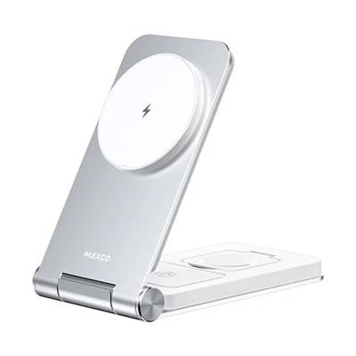 MAXCO MW08 3 in 1 Foldable Wireless Charger 15W Magnetic Fast Charging Stand