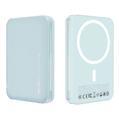 MAXCO MP37 15W Wireless Charging 10000mAh Magnetic Power Bank PD 20W Fast Charging Battery Pack - Blue