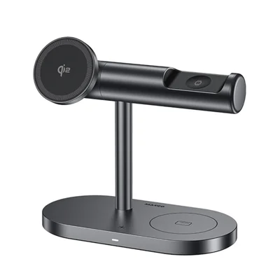 MAXCO MW16 Qi2 Magnetic Wireless Charger Stand with Ambient Light for Phone / Earbuds / Watch