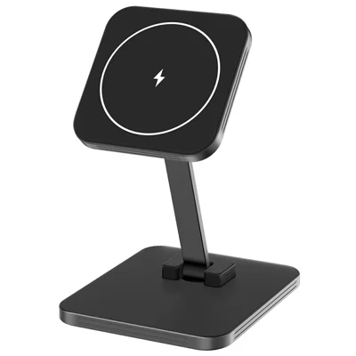 C46 15W Magnetic Wireless Charger for iPhone  /  AirPods  /  Apple Watch Aluminum Alloy Foldable Charging Stand - Black