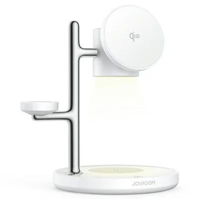 JOYROOM JR-W23 Qi2 4 in 1 Wireless Charger with Night Light Phone Watch Earbuds Charging Stand