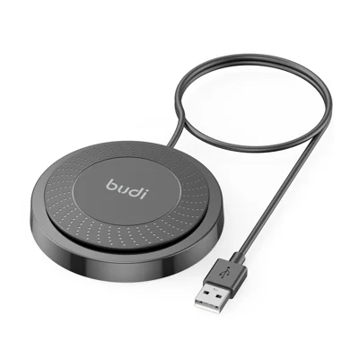BUDI WL3000B trådløs oplader 15 W hurtigopladning bærbar opladningsplade
