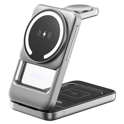 REMAX CW10 22.5W 3 in 1 Wireless Charging Station for Phone / Watch / Earbuds Foldable Magnetic Charger