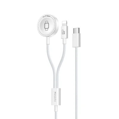 YESIDO DS34 2 in 1 Type-C to iP  /  Wireless Charging Dock for Apple Watch 2.5W Fast Charging Cable - White