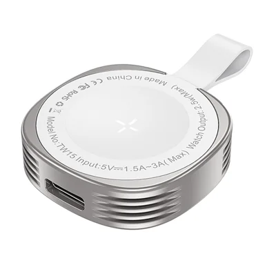TOOCKI TW15 Magnetic Wireless Smart Watch Charger 2.5W Zinc Alloy Dual Port Type-C iP (5-14) Magnetic Charging Dock for Apple Watch