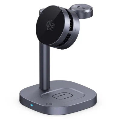 B-36 3-in-1 Magnetisches Wireless-Ladegerät für iPhone / Apple Watch / AirPods TEC Kühlung Qi2.2 25 W Schnellladestation - Schwarz