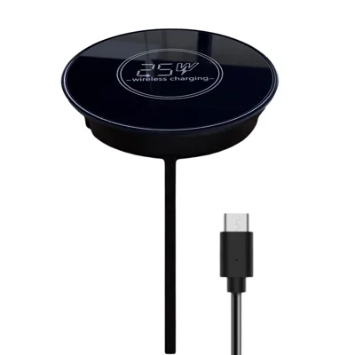 QR02 Qi2.2 Caricatore Wireless Magnetico 25W, Piastra di Ricarica Integrata per Auto e Mobili - Nero