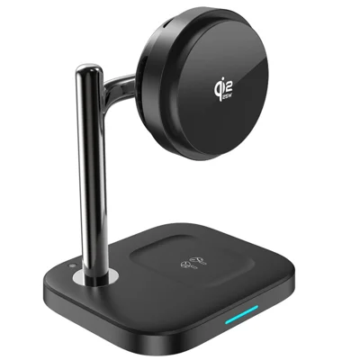 C69 2-in-1 Qi2.2 25W Supporto di Ricarica Wireless con Raffreddamento a Semiconduttore, Caricatore Magnetico per Telefono e Auricolari - Nero