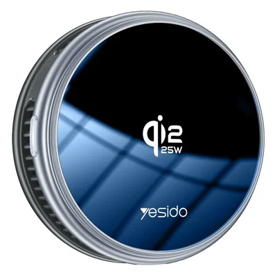 YESIDO C325 Qi2 25W Magnetisches Kabelloses Ladegerät mit Halbleiterkühlung für Gaming – Schwarz + Grau