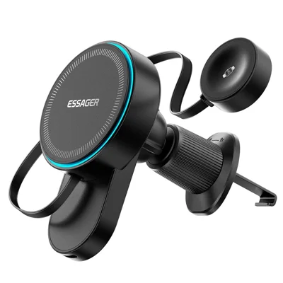Supporto Magnetico per Auto ESSAGER ES-ZJ42 con Ricarica Wireless 2 in 1, Supporto per Aria Condizionata per Telefono e Orologio Intelligente