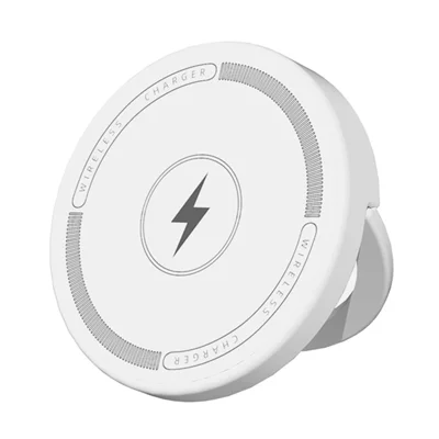 H13 15 W Kabelloses Lade-Magnet-Halterungsring für Handy, Earbud und Smartwatch – Weiß