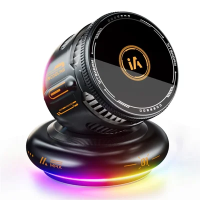 D3 Supporto Auto Ricarica Wireless 15W Ventola di Raffreddamento Supporto per Telefono con Luce RGB per Navigazione Auto - Nero