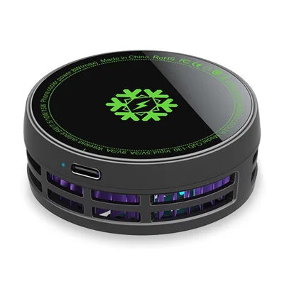 OJD-130 10W Qi2 Magnetischer Halbleiter-Kühl-Wireless-Charger-Handyhalter mit RGB-Licht - Schwarz