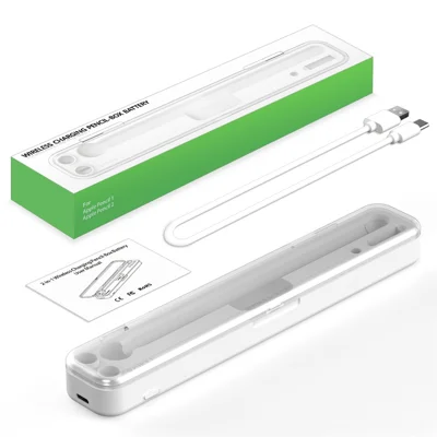 P2 2-w-1 bezprzewodowa obudowa ładująca do Apple Pencil 2. i 1. generacji, etui do przechowywania z pokrywką