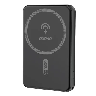 DUDAO K14S Aluminum Alloy 5000mAh Magnetic Phone Wireless Charger Power Bank - Black
