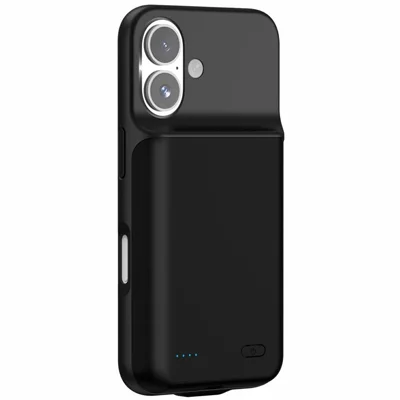 For iPhone 16 Plus Charging Back Case 7000mAh Power Bank Phone Backup Battery Pack - Black