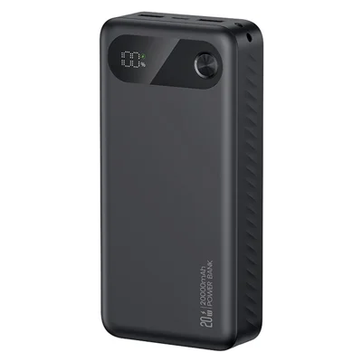 USAMS CD251 PD 20W Power Bank 20000mAh Fast Charging Battery Pack with Digital Display - Black