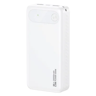 USAMS CD251 PD 20W Power Bank 20000mAh Fast Charging Battery Pack with Digital Display - White