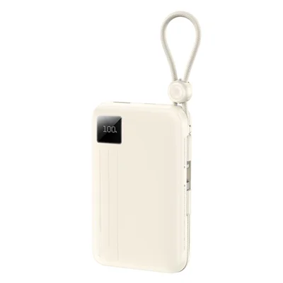 REMAX FC-15 20000mAh Power Bank 22.5W Fast Charging Portable Charger Built-In Dual Cables - Beige