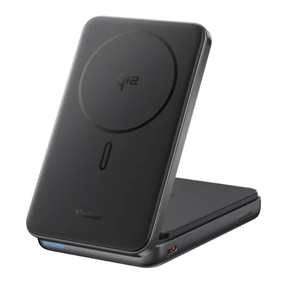 MCDODO MC-631 2 in 1 Qi2 Magnetic Power Bank Foldable Phone Stand 15W Wireless Charging Dock with USB C Output