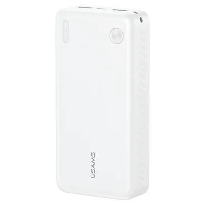 USAMS PB83 CD254 20000mAh Power Bank with 2 USB Outputs Portable Charger for Android iPhone - White