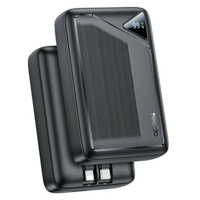 YESIDO YP85 20000mAh Power Bank with Built In Type C + iP Cables Digital Display 22.5W Fast Charging Portable Charger