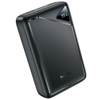 YESIDO YP81 20000mAh Power Bank z Cyfrowym Wyświetlaczem, Szybkie Ładowanie 2,4 A, Przenośny Ładowarka z 2 portami USB + 1 portem Type C