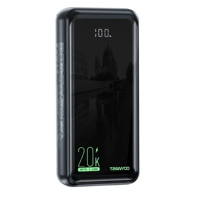 TRANYOO T-K17 Chargeur Portable 20000mAh Banque d'Alimentation Charge Rapide avec Câbles Intégrés Type-C + iP