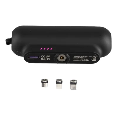 PUP-0373-V2 Caricabatterie Portatile Mini Power Bank 3000mAh con Connettori Magnetici iP + Micro + Type-C