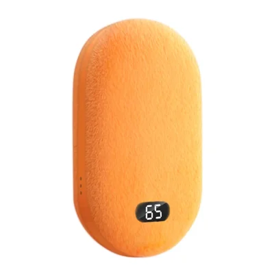 3-Temperature Flannel Hand Warmer Power Bank 3000mAh USB Rechargeable Portable Heater for Winter - Orange