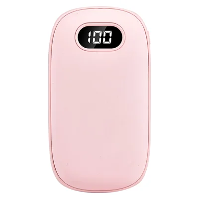 Power Bank Riscaldante 2 in 1, Riscaldatore Portatile Ricaricabile USB con 2 Temperature, 3600 mAh, per Viaggi Invernali - Rosa