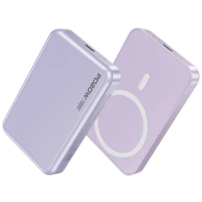 WEKOME W36P 10000 mAh magnetische kabellose Powerbank 20 W PD-Schnellladung tragbares Ladegerät – Lila