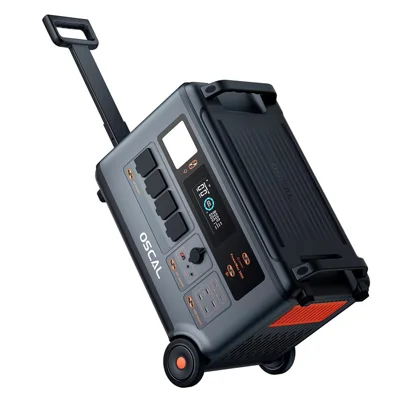 OSCAL PowerMax 3600 Portable Power Station 3600W 3600Wh LiFePO4 Battery 14 Outlets APP Control, 220V / EU Plug - Grey Black