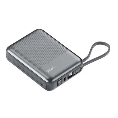 YM-1410 20000mAh 22,5W snellader met ingebouwde Type-C + iP-kabels - Verkleurd