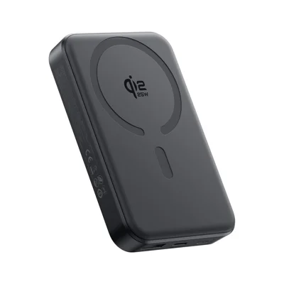 JOYROOM JR-W020 Pro 10000mAh Qi2.2 Magnetische Powerbank, 45W USB-C Uitvoer en 25W Draadloos Opladen, USB-A Poort, Tot 3 Apparaten Opladen - Zwart