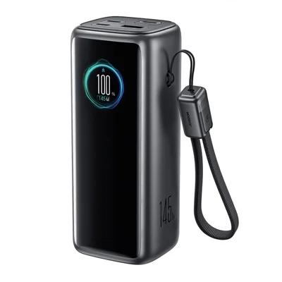 JOYROOM PC50 20000mAh Oplaadbare Batterij met TFT-display, Dubbele 100W USB-C-poorten, USB-A-uitvoer en opladen van 3 apparaten - Donkergrijs