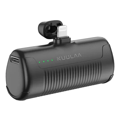 KUULAA KL-YD47 4500mAh Pocket Power Bank Emergency Phone Charger External Battery with Lightning Port - Black