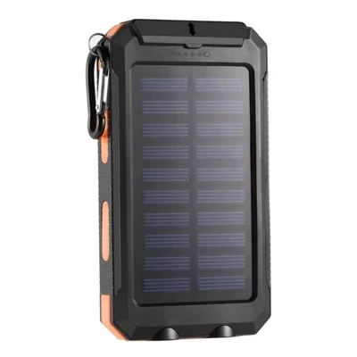 10000mAh Solar Power Bank Portable Phone Charger External Battery Pack (A-Grade Battery Cell) - Orange