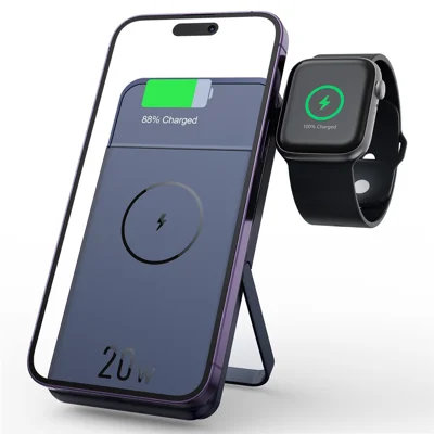 Przenośny power bank JJT-JJT-MP01 15 W magnetyczna bezprzewodowa ładowarka 10000 mAh z podstawką
