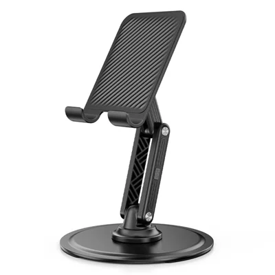 JOPREE X88plus Portable Folding Stand 360 Degree Rotating Desktop Holder for Phones Tablets Up to 16 Inch - Black