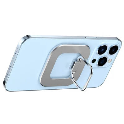 Magnetic Desktop Mount Celluh Phone Celone Anello Kickstand di Finger Compatibile Con Magsafe Per Iphone 12 13 - D'argento